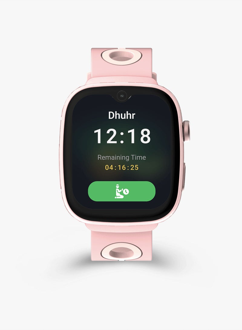 إيكيبلا ساعة Qwatch aMan K2 الذكية للأطفال، ساعة إسلامية ذكية لتعليم الصلاة، مزودة بمشغل قرآن، وتذكير بأوقات الصلاة، وعداد للمسابح، وأسماء الله الحسنى، ومقاومة للماء بمعيار IP67، وساعة iQibla الذكية للأطفال باللون الوردي. - Image 2